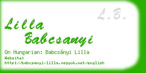 lilla babcsanyi business card