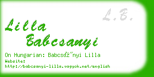 lilla babcsanyi business card